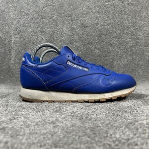 Reebok Classic FX1318 Men’s Size 8 Blue Leather Casual Athletic Shoes Used